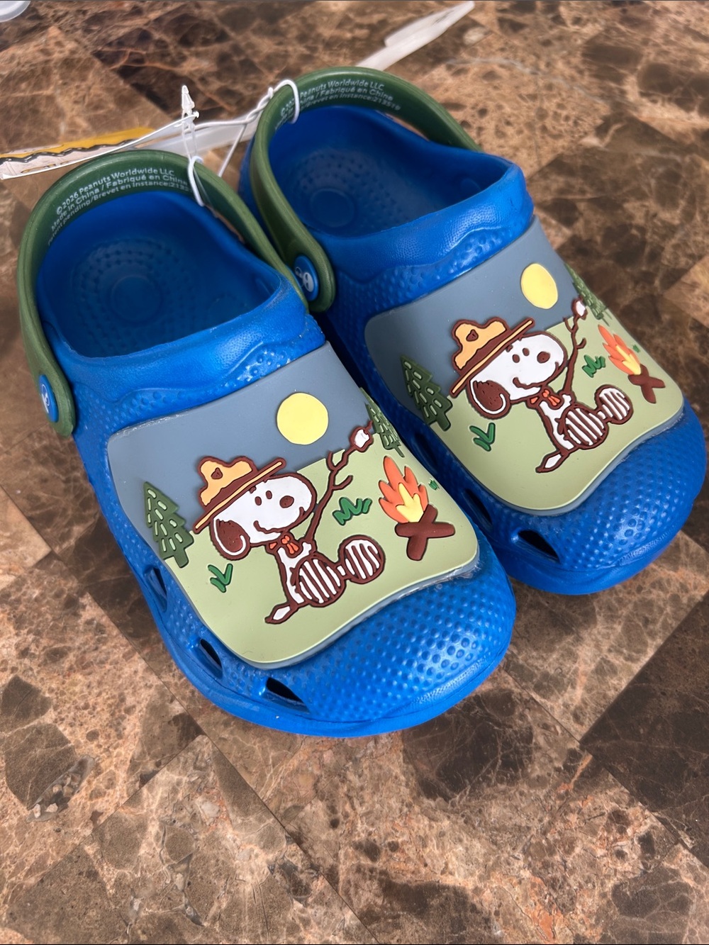 Copy NEW 🆕 Kids Blue Camp Snoopy Slip-On Clogs